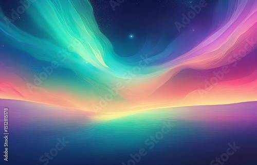 Vibrant Aurora Borealis: Abstract Northern Lights Sky Background