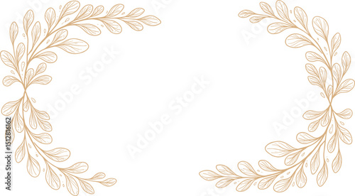 Vector gold floral background, flower line Chinese rose pattern, luxury wedding design, bloom frame. Oriental peony foil on white card, oriental style