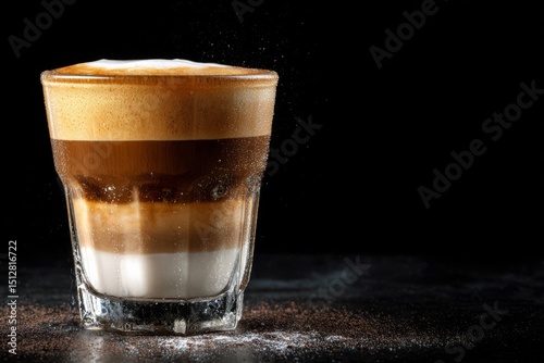 Wallpaper Mural Close-up shot of a beautifully layered coffee drink, served in a clear glass. Torontodigital.ca