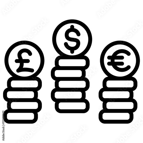 Currency exchange icon with line style