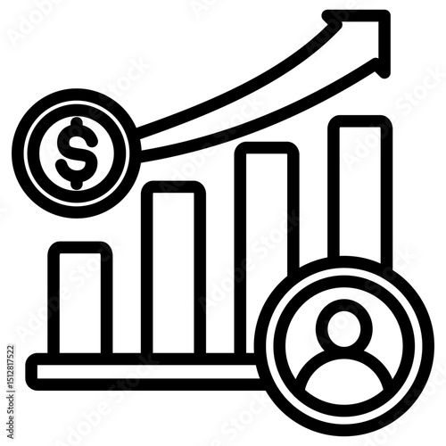 Financial advisor icon with line style