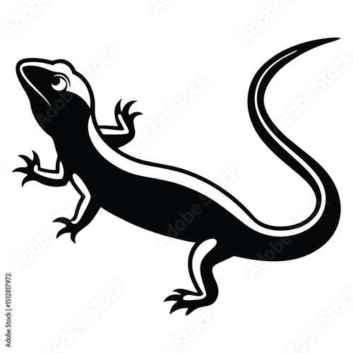 lizard silhouette isolated on white background. Lizard icon vector 