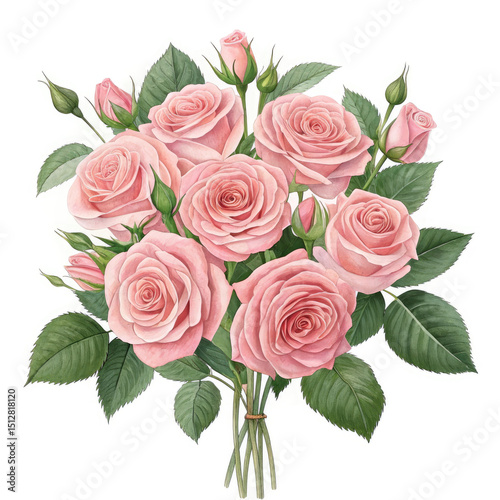 bouquet of pink roses