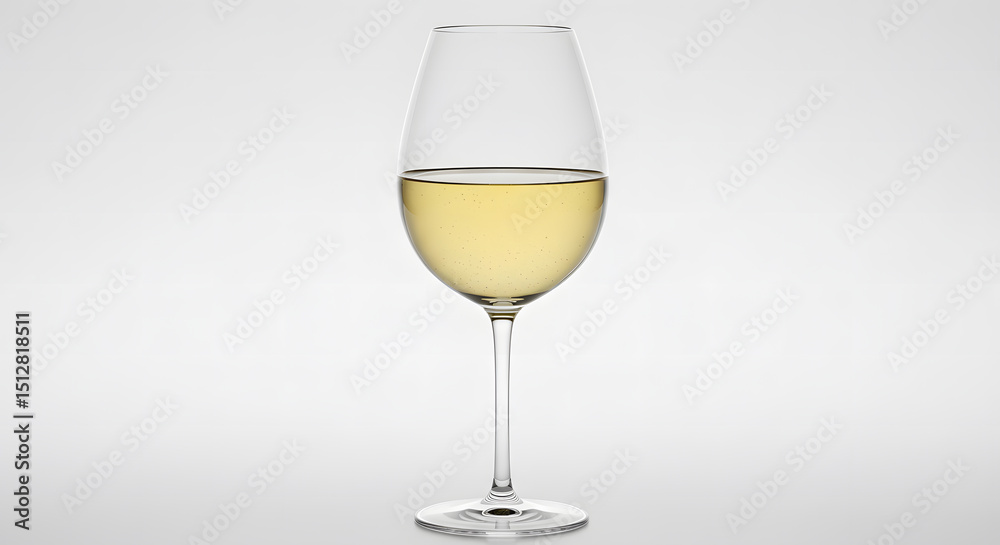 Glass of White Wine on a Minimalist Background – Sophisticated Alcoholic Beverage for Celebrations, Tastings or Wine-Themed Content Glass of White Wine on a Minimalist Background – Sophisticated Alcoholic Beverage for Celebrations, Tastings or Wine-Themed Content