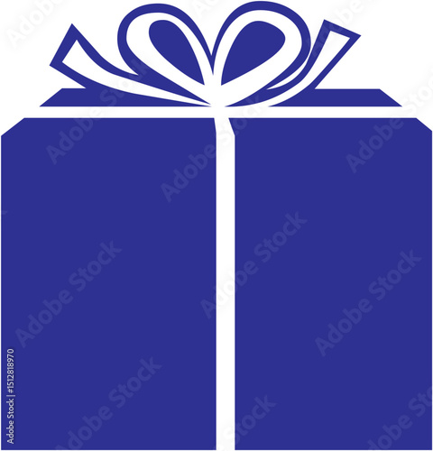 Elegant Purple Gift Box with White Ribbon A Simple Illustration