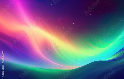 Vibrant Aurora Borealis: Abstract Northern Lights Sky Background