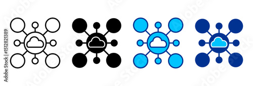 Iot Icon Set Multiple Style Vector Illustration