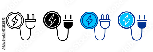 Wireless Charger  Icon Set Multiple Style Vector Illustration
