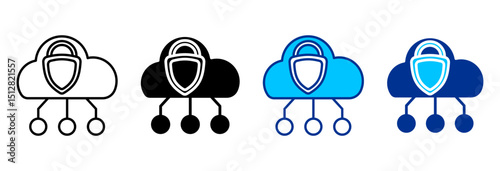 Network Icon Set Multiple Style Vector Illustration