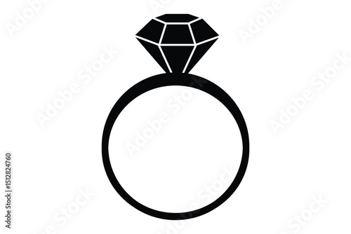 Diamond ring icon . Symbol of Love, Commitment, and Marriage.