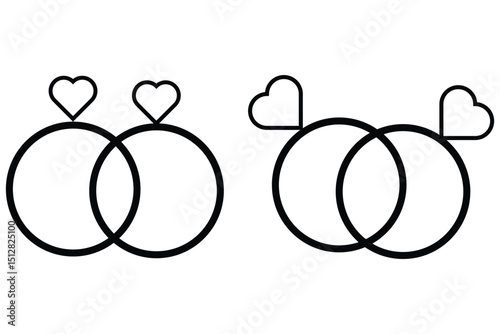 Diamond ring icon . Symbol of Love, Commitment, and Marriage.
