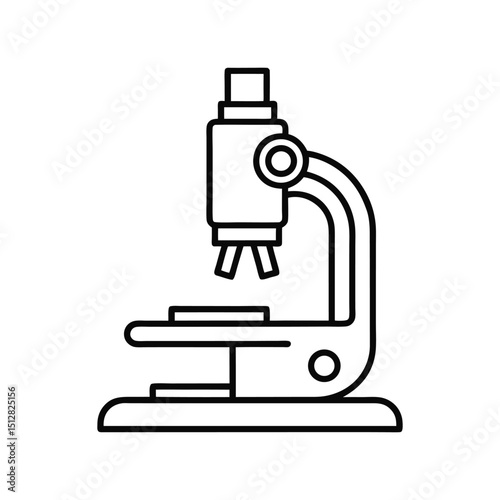microscope outline icon on white background