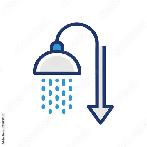 shower down outline icon vector
