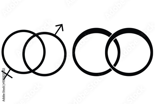 Diamond ring icon. Diamond ring icon Flat simple outline set.