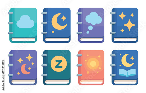 Dream and magic flat icon set. fantasy and mystical symbol collection