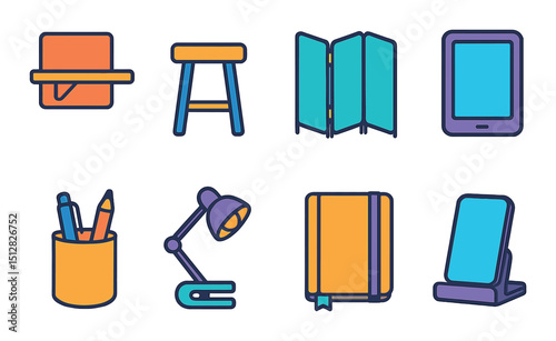 Modern linear icon set: stylish symbols for technology, design, productivity tools