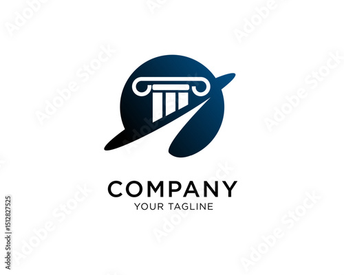 abstract modern pillar circle solution logo icon symbol design template illustration inspiration