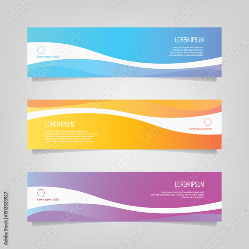 Vector abstract banner design web template. Collection of abstract banners,. Abstract geometric web design banner template isolated on grey background. Header - landing page Web Design Elements