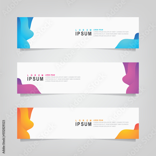 Vector abstract banner design web template. Collection of abstract banners,. Abstract geometric web design banner template isolated on grey background. Header - landing page Web Design Elements