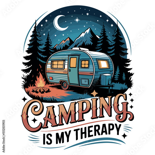 Camping Adventure T-Shirt Design | Outdoor Wilderness Hiking & Nature Lover Graphic