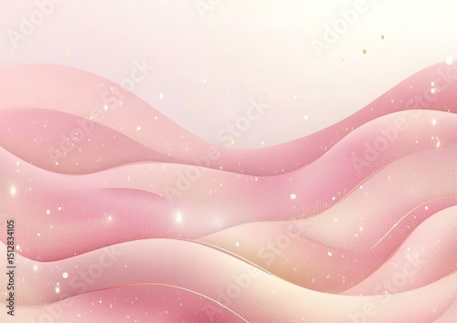 Delicate Pink And Gold Wavy Background