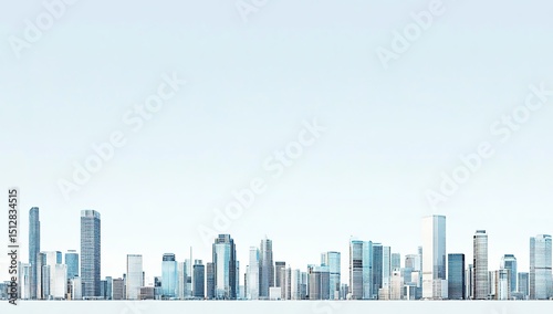 Modern City Skyline Panorama Illustration