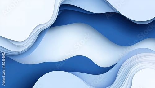 Abstract Blue And White Layered Design Background