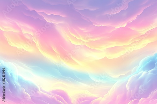 Pastel Rainbow Cloudscape Background