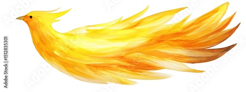Colorful Watercolor Phoenix Bird Illustration