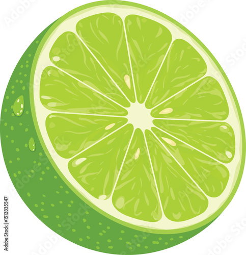 Half a lime cut open, showing the juicy and fresh segments, perfect for a healthy snack