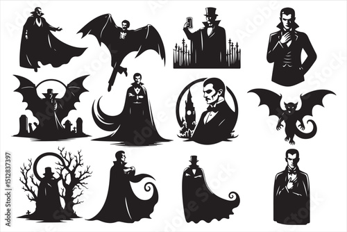 Dracula Silhouette Vector Bundle