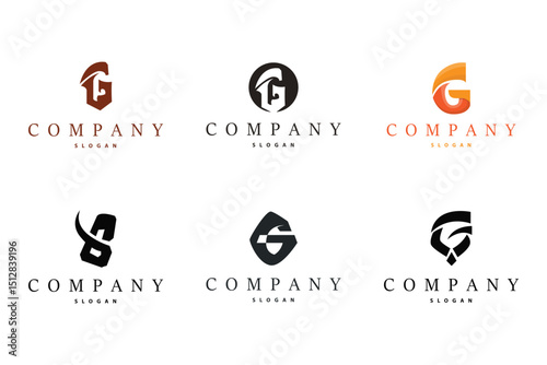 Initial Letter G Minimalist Logo, Set Bundle Collection Simple Luxury Logotype Vector, Corporate Identity Emblem Symbol Design Brand, Company, Business