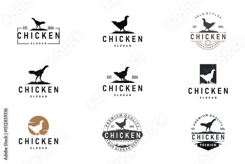 livestock design logo chicken farm simple minimalist silhouette for restaurant chicken