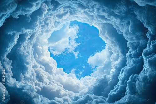 Wallpaper Mural A dramatic view looking up through a swirling vortex of clouds to a vibrant blue sky Torontodigital.ca