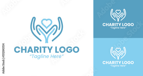 Creative Charity Logo Designs with Hands and Heart for Nonprofits