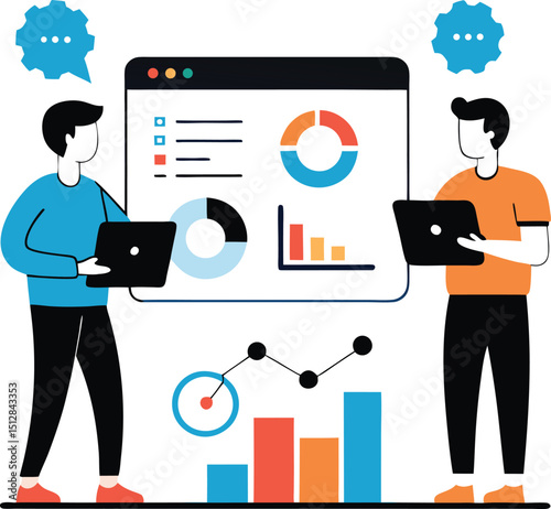 Data Security Shield and Encryption Technology, Startup Team Brainstorming AI and Cloud Tech, Chatbot and AI Assistant Interaction Silhouette Illustration