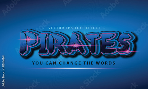 pirates  text effect illustration