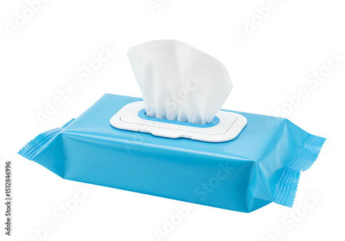 Wet wipes pack isolated on transparent background