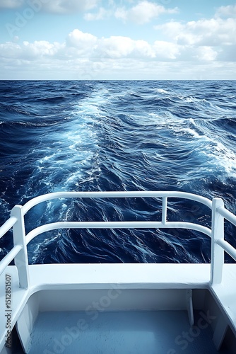 Ocean view from a boat deck