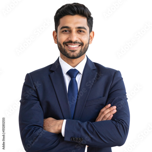  Confident Indian Businessman in Formal Suit – Transparent Background
