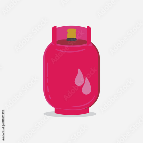 A bright pink gas cylinder with a droplet icon, symbolizing conventional liquid or propane fuel, displayed on a clean, light background.