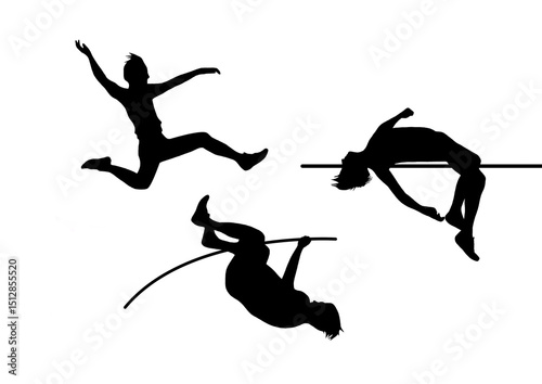 跳躍種目の陸上競技シルエット