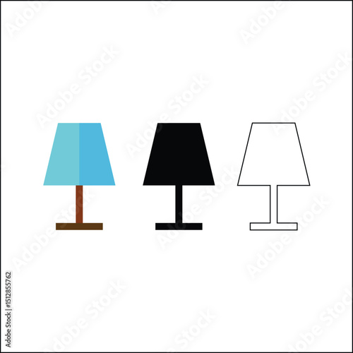Set of Bedroom Lamp Icons