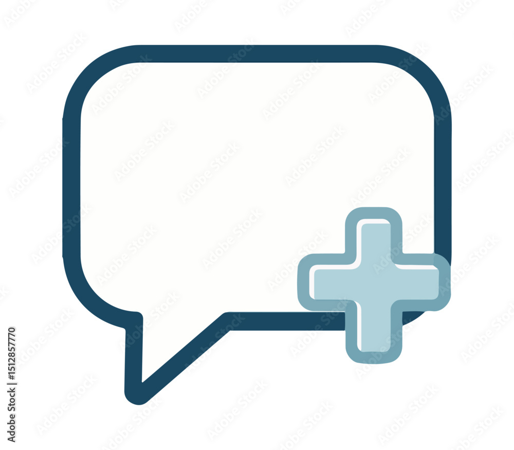 Fototapeta premium New Message Icon: Add a New Chat or Conversation