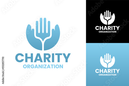 Blue and White Charity Logo for Social Work Organizations