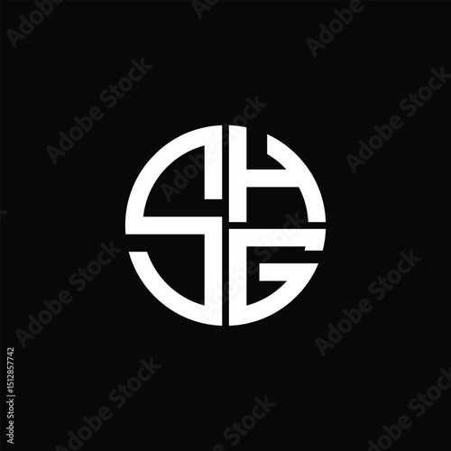 SHG logo SHG icon SHG monogram SHG letter minimalist Circle flat Unique modern abstract logo design.