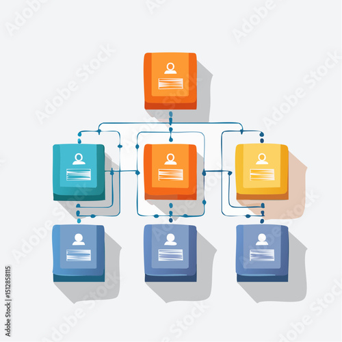 Team structure infographic with roles connected in a clear hierarchy.