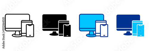 Responsive Icon Set Multiple Style Vector Illustration