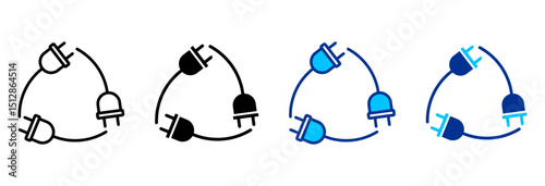 Recycling Icon Set Multiple Style Vector Illustration