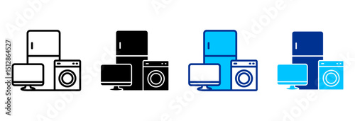 Electronics Icon Set Multiple Style Vector Illustration